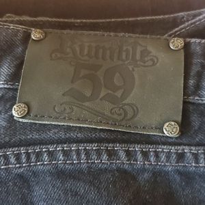 Rumble 59 men's black jeans waist 38 inseam 34